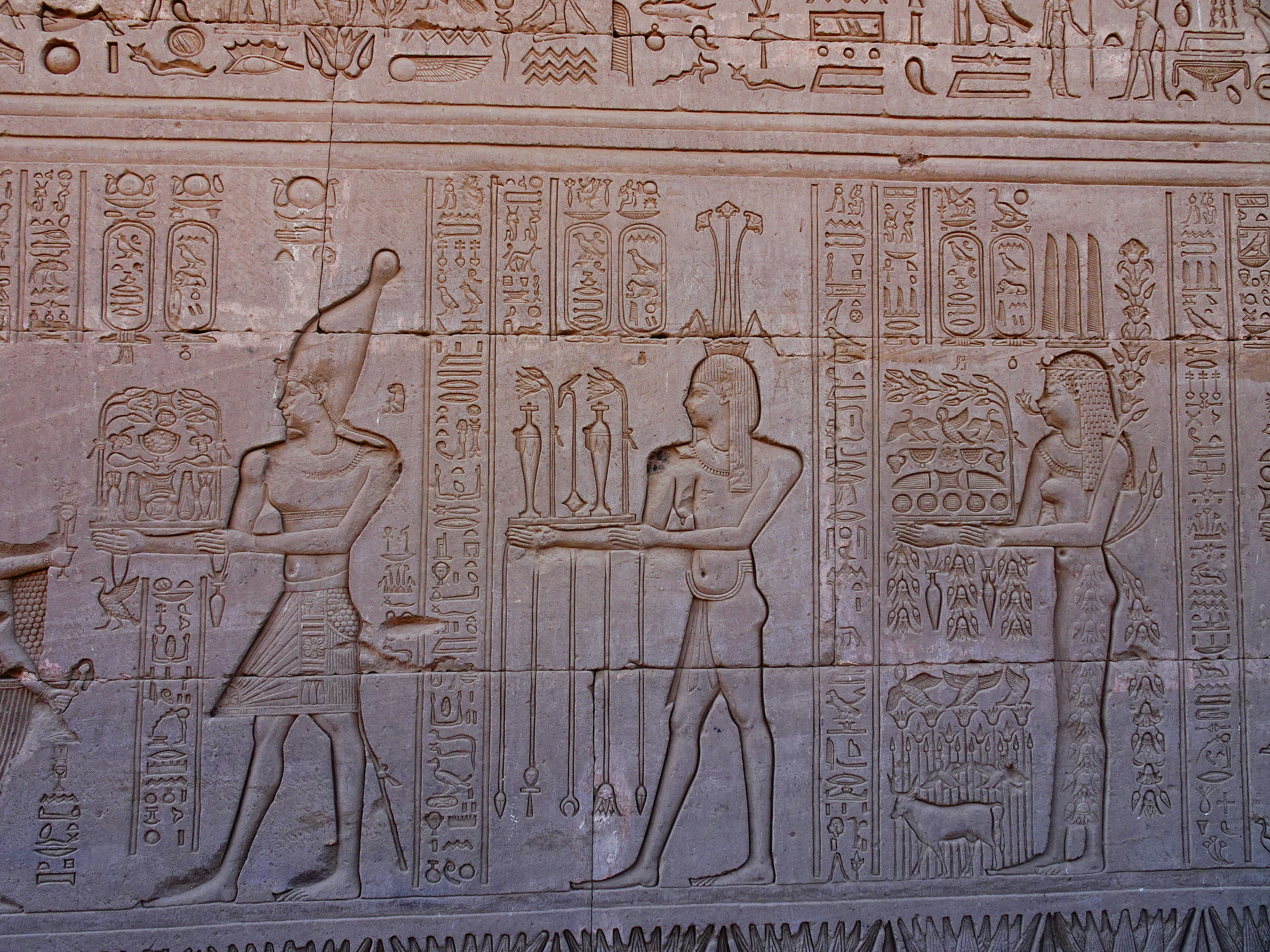 Hieroglyphic depiction of ancient Egypt gods