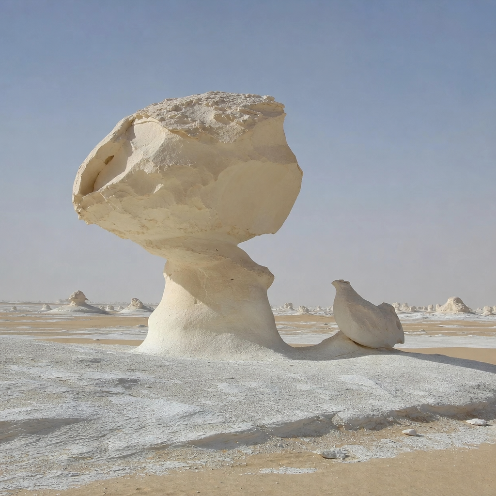 Chalk rock formation in the White Desert